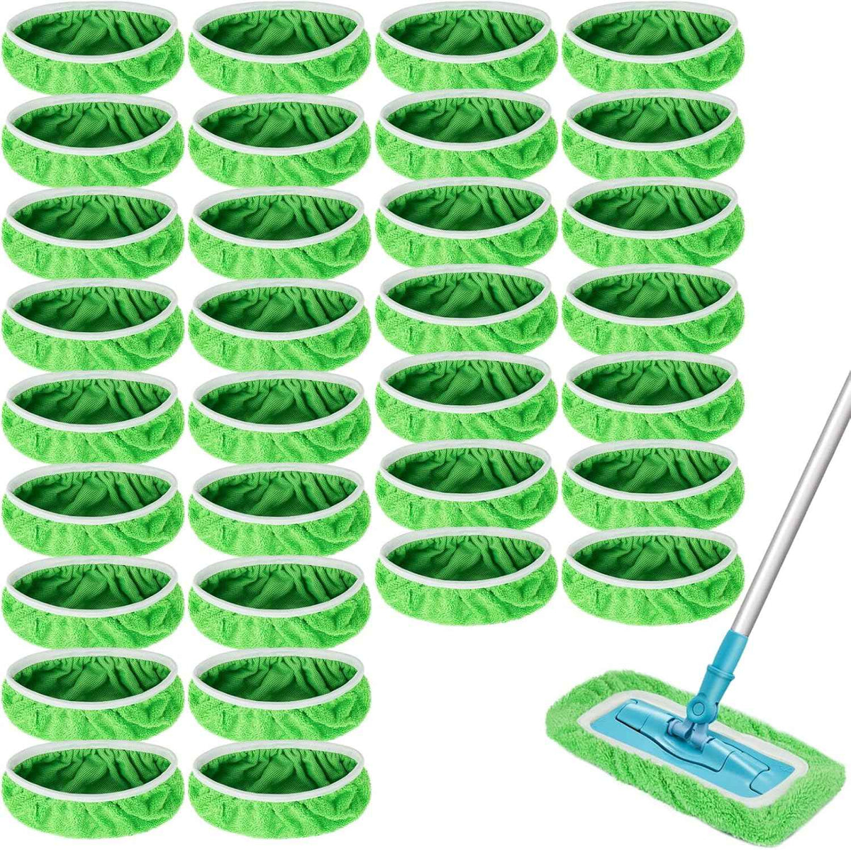 Reusable Dry Sweeping Cloths Microfiber Wet Mop Pads Compatible with Swiffer Sweeper Mop Replacement Sweeping Mopping pad Refills for Hardwood Surface Floor Cleaning (4PCS)