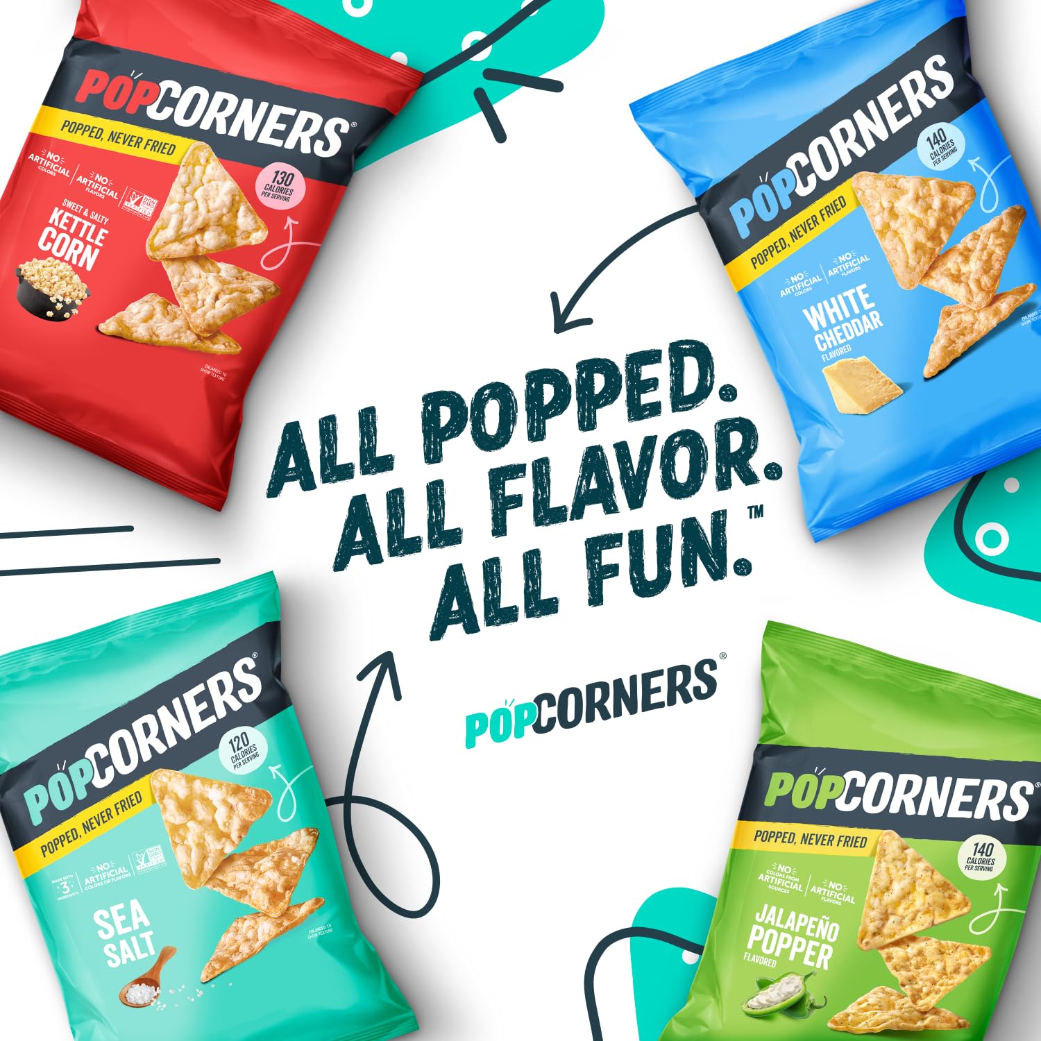 popcorners popped corn snacks sweet & salty kettle corn 1 ounce pack of 20