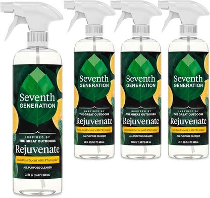 Seventh Generation All Purpose Cleaning Spray Surface Cleaner Lemon Chamomile scent Cuts Grease 23 oz, Pack of 4
