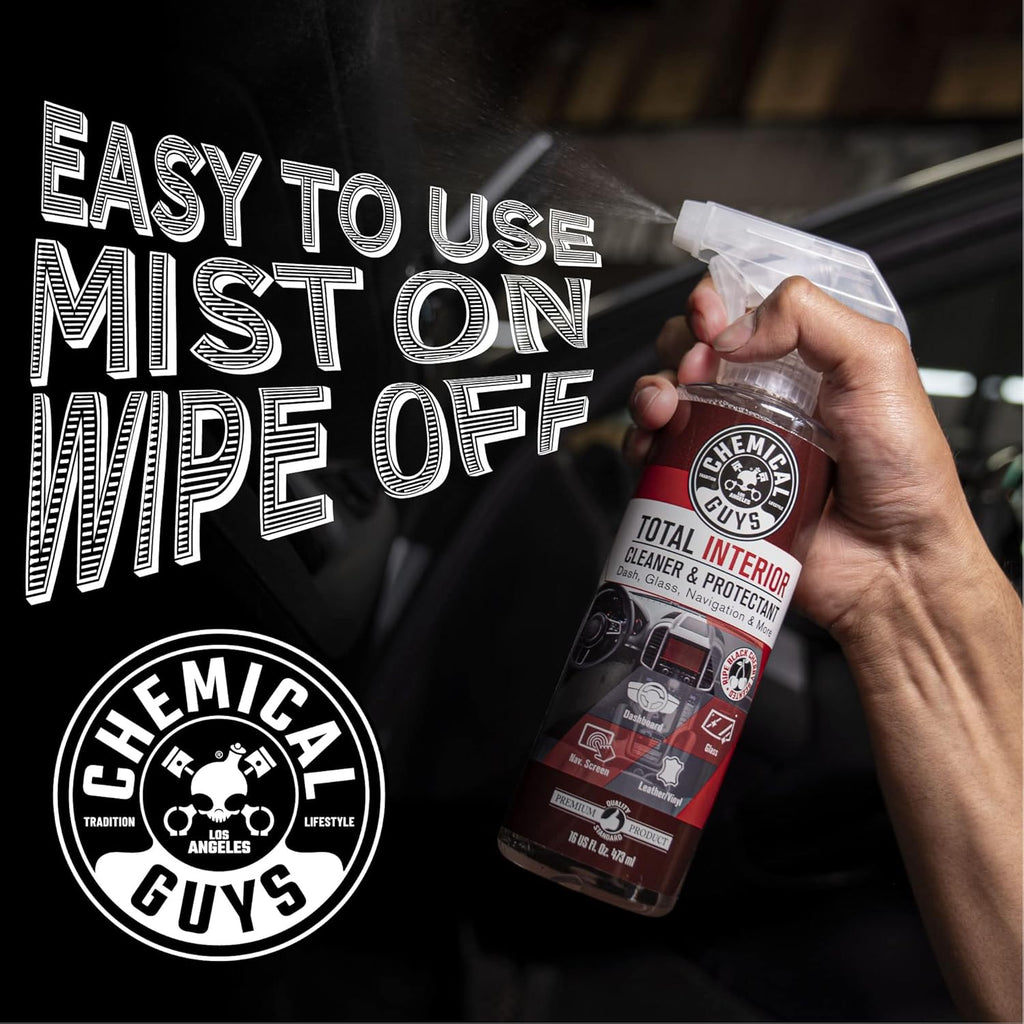 Chemical Guys total interior cleaner & protectant spray for leather, vinyl, plastic, rubber & glass - 16 oz - black cherry
