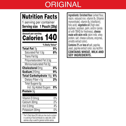 Cheez-It Original Baked Snack Crackers, 40 Packs of Individually Wrapped 1-Ounce Bags