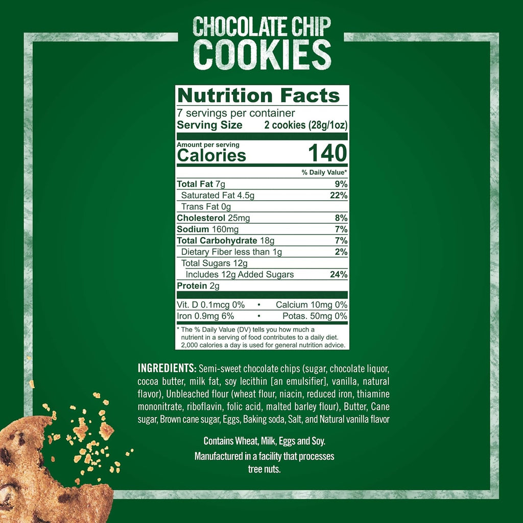 Tate's Bake Shop artisanal chocolate chip cookies, 4-7 oz bags, assorted flavors
