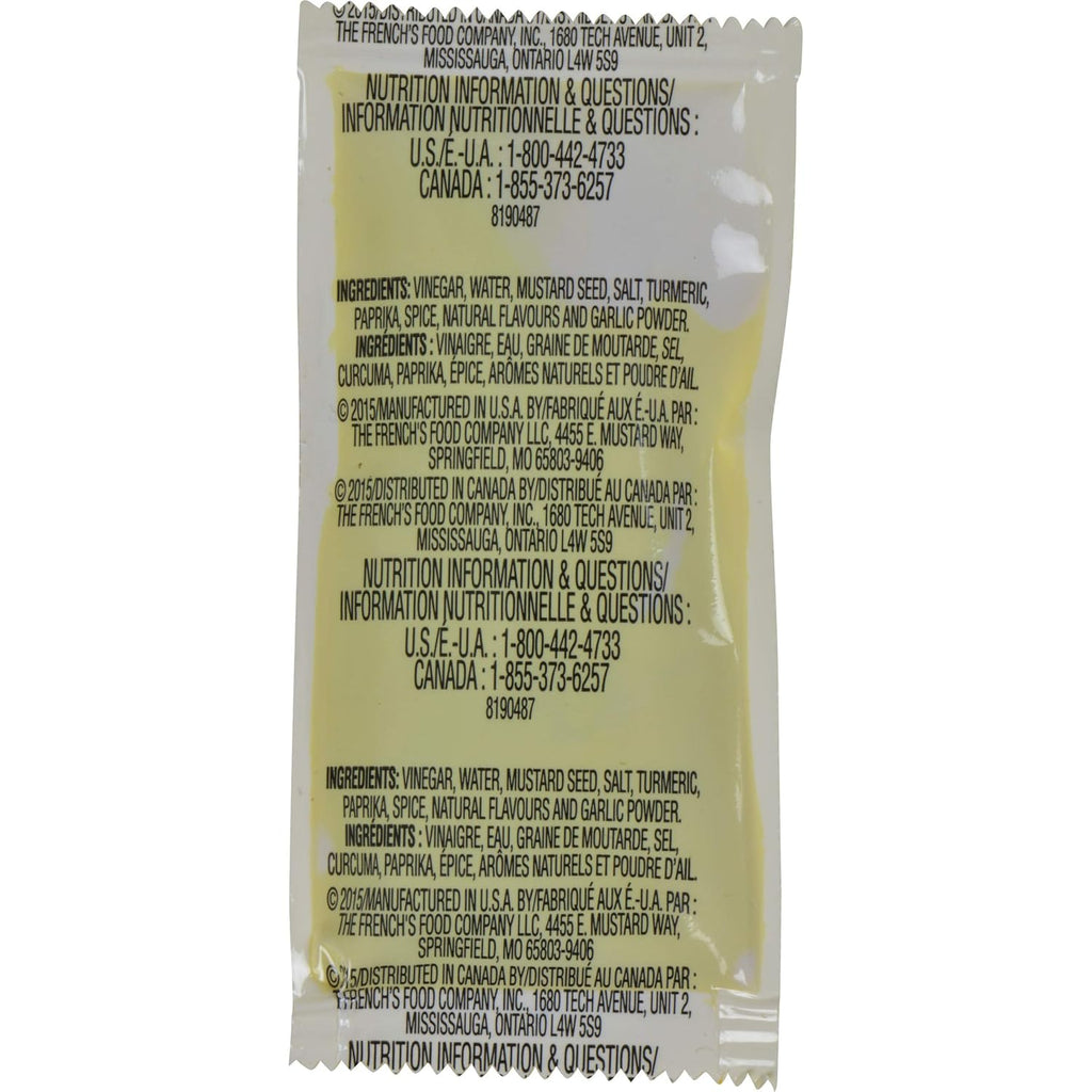 French's Classic Yellow Mustard Packets, 500 count, single-serve, gluten-free, dairy-free