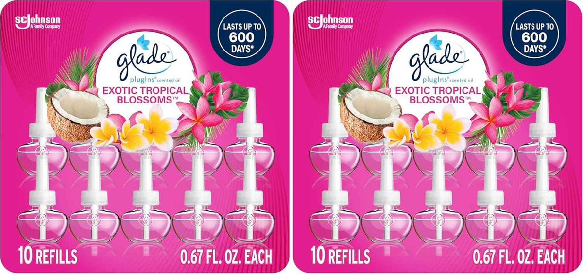 Glade PlugIns Refills Air Freshener, Scented and Essential Oils for Home and Bathroom, Aqua Waves, 6.7 Fl Oz, 10 Count