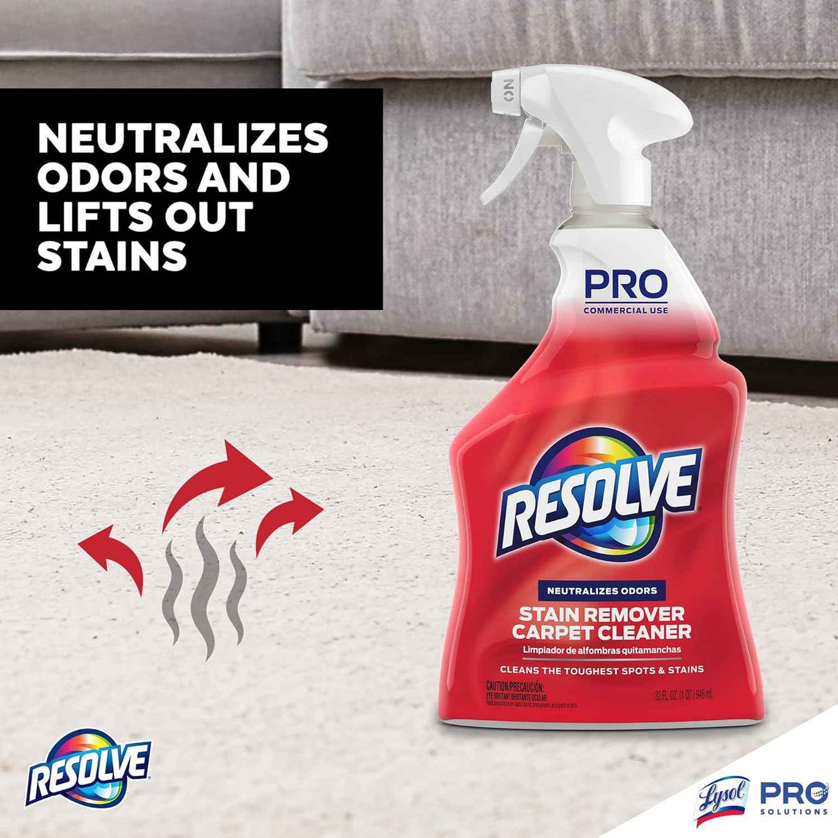 Resolve Professional Strength Spot and Stain Carpet Cleaner, Carpet Cleaner, Carpet Cleaner Solution, 32 Fl Oz (Pack of 1)