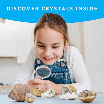 National Geographic Break Open 10 Premium Geodes – Includes Goggles & 2 Display Stands - Great STEM Science Kit, Geology Gift for Kids, Break Your Own Geodes with Crystals