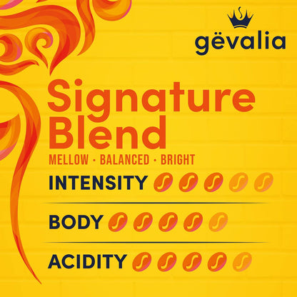 gevalia signature blend mild light roast k-cup coffee pods, 84-count box, kosher
