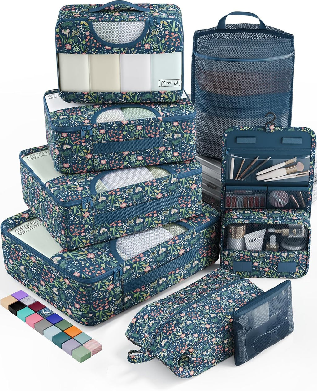 vekens 8-set packing cubes nylon organizer bags for beach vacation cruise ship travel essentials suitcase