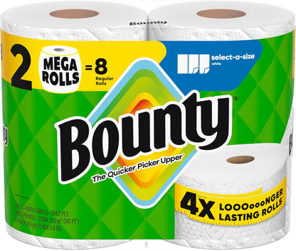 Bounty Select-A-Size Paper Towels, White, 8 Triple Rolls = 24 Regular Rolls - Rayz Mart