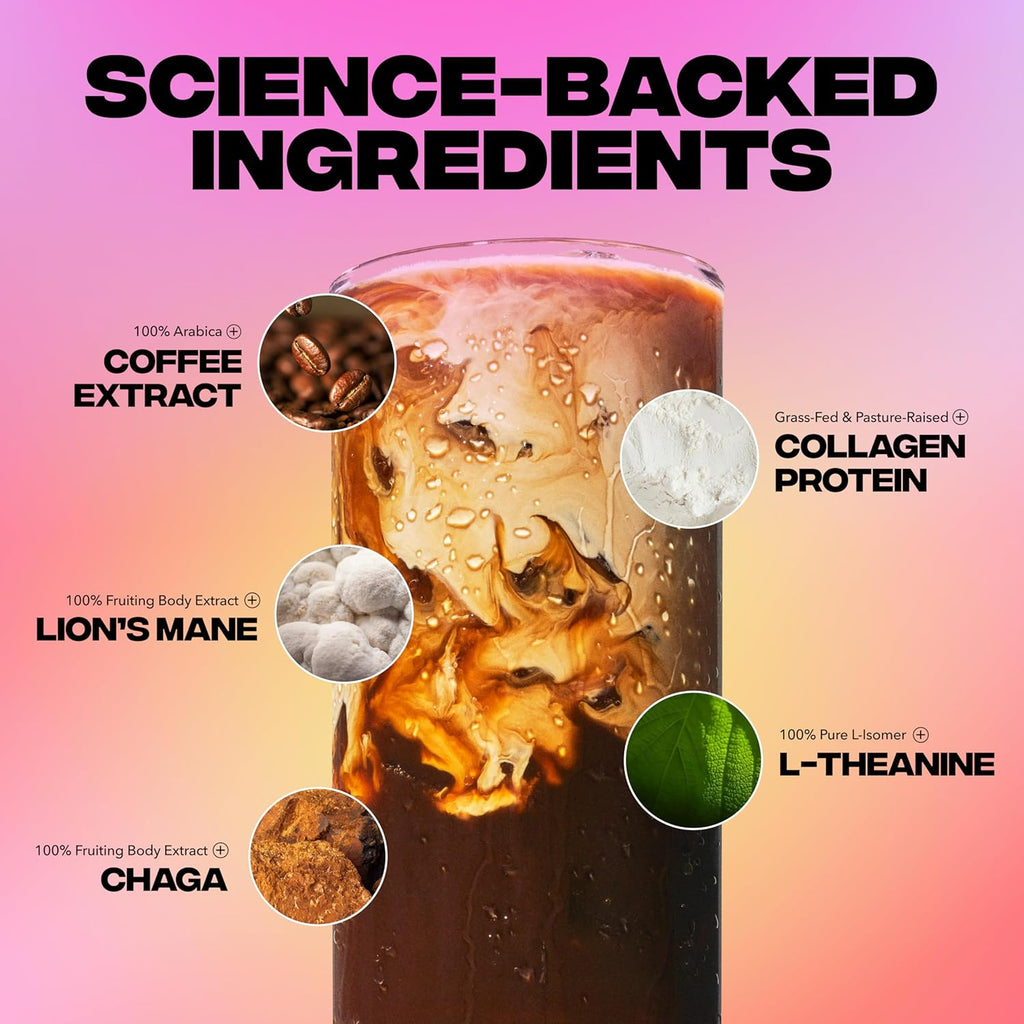 everyday dose premium adaptogenic mushroom coffee with grass-fed collagen 30 servings