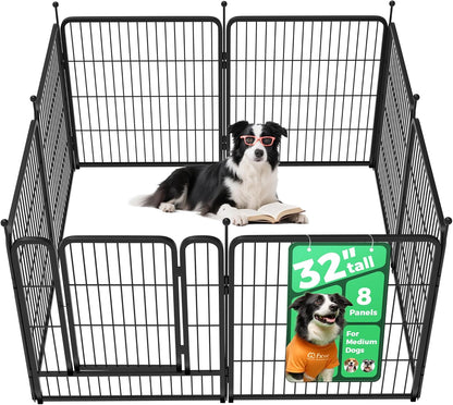 fxw rollick unleashed dog playpen for indoor, yard, rv camping, 24 inch 8 panels for small and puppy dogs, black