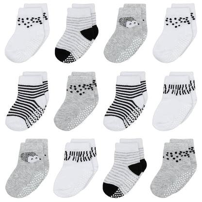 Mother's Choice Organic Cotton Baby Socks 0-6 Months, 12 pairs, Soft, Cozy, and Gentle Socks for Infants Girls and Boys