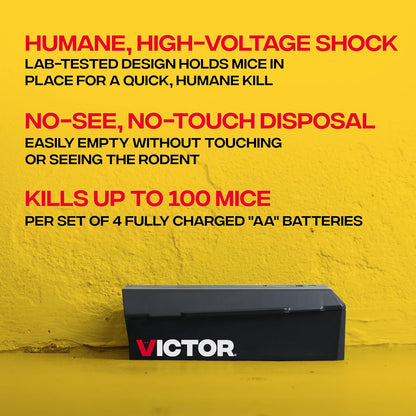 Victor Humane Mouse Traps Indoor for Home - M250BSR-2 - No Touch Electric Mouse Traps for Home, Pack of 2