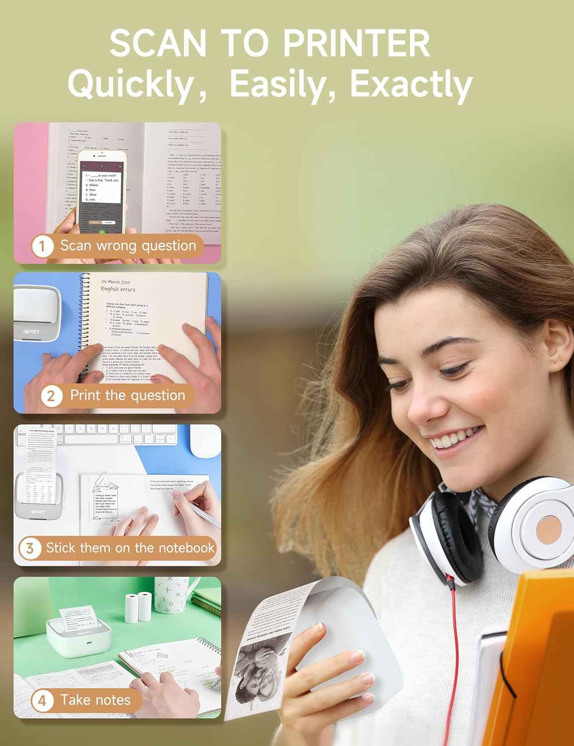 iDPRT Portable Sticker Maker Machine with 1 Roll Sticker Paper, Mini Printer Efficiently and Quickly, Thermal Printer for Study Notes, Pictures, DIY, Label, Free App with Multiple Templates, Grey