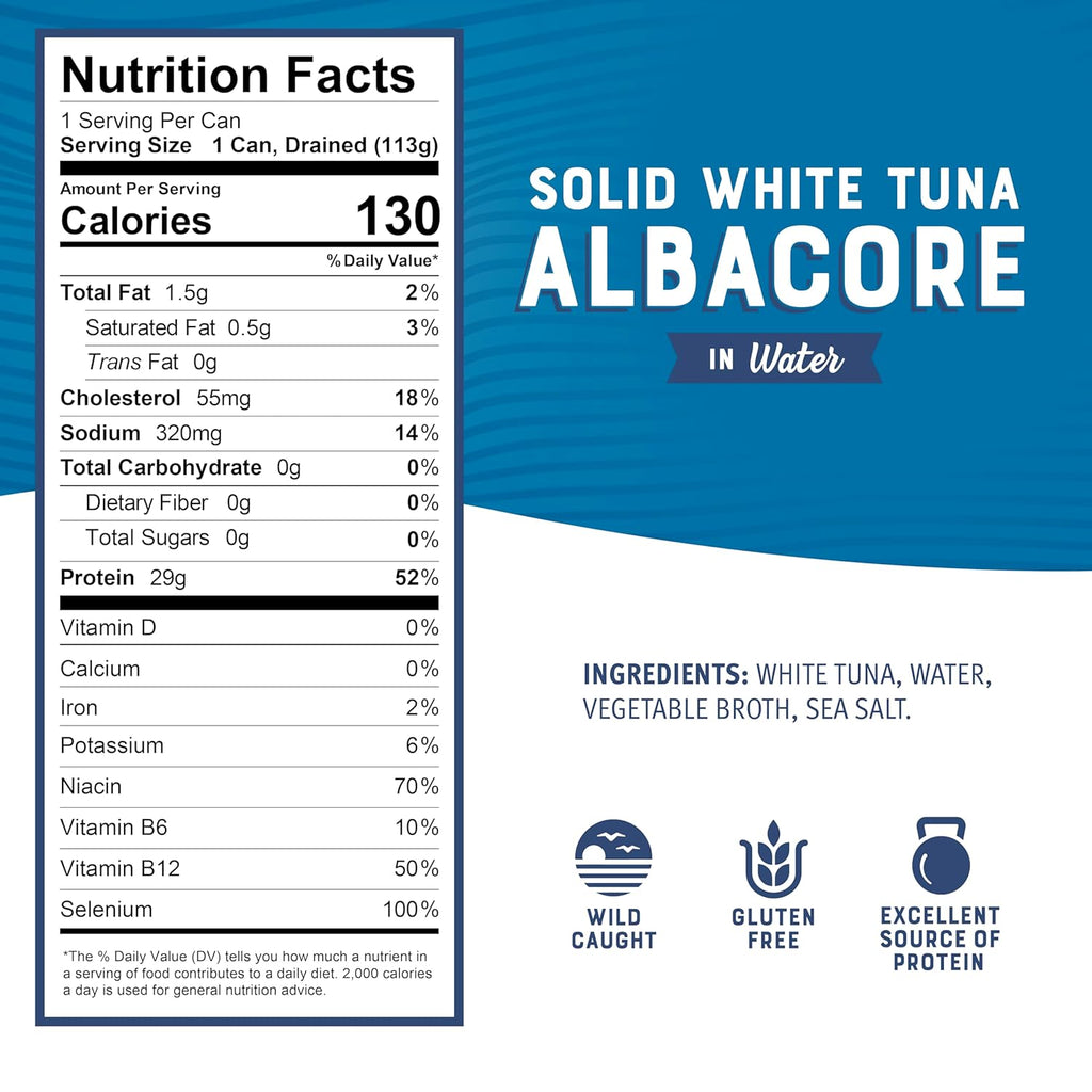 bumble bee solid white albacore tuna in water 5 oz can wild caught high in omega-3s non-gmo project verified