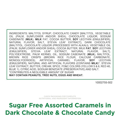 russell stover sugar free assorted caramels in chocolate, 15.3 oz. bag, made with stevia extract, no added sugar