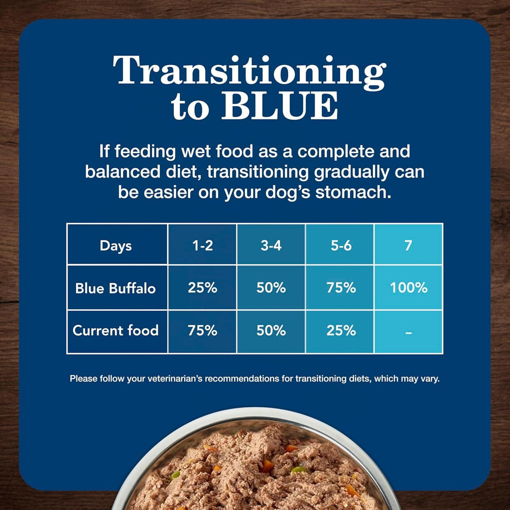 blue buffalo homestyle recipe adult wet dog food, chicken and beef dinner variety pack, 12.5-oz cans, 6 count, 3 of each