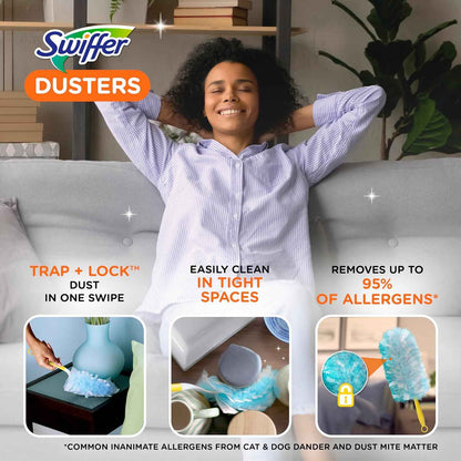 Swiffer TRAP + LOCK Dusters Refills, 10-count, Allergen-Grabbing Dusting