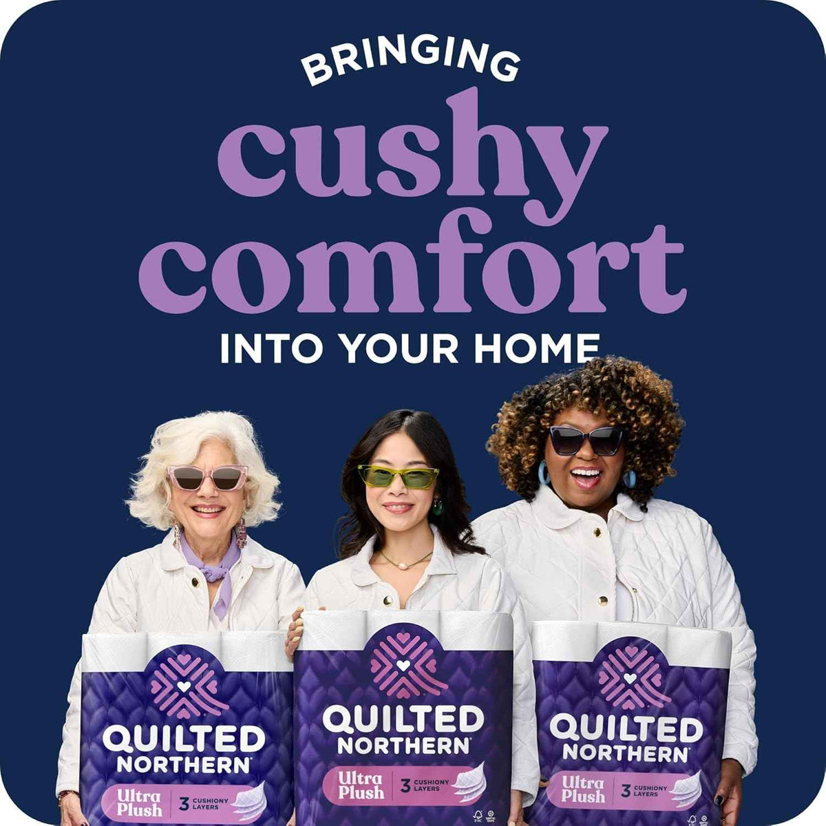 Quilted Northern Ultra Plush Toilet Paper, 6 Mega Rolls = 24 Regular Rolls, 3 Ply Soft Toilet Tissue | 3X Thicker*, Ultra Soft
