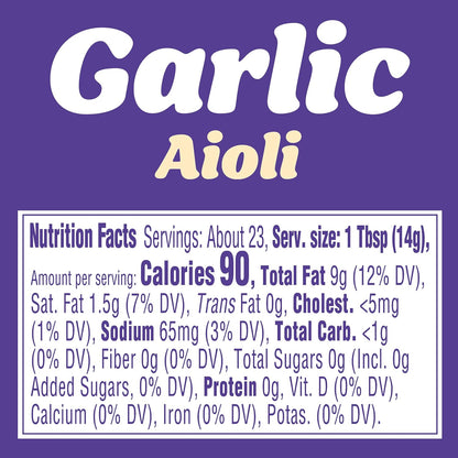 kraft mayo garlic aioli 12 oz bottle condiment