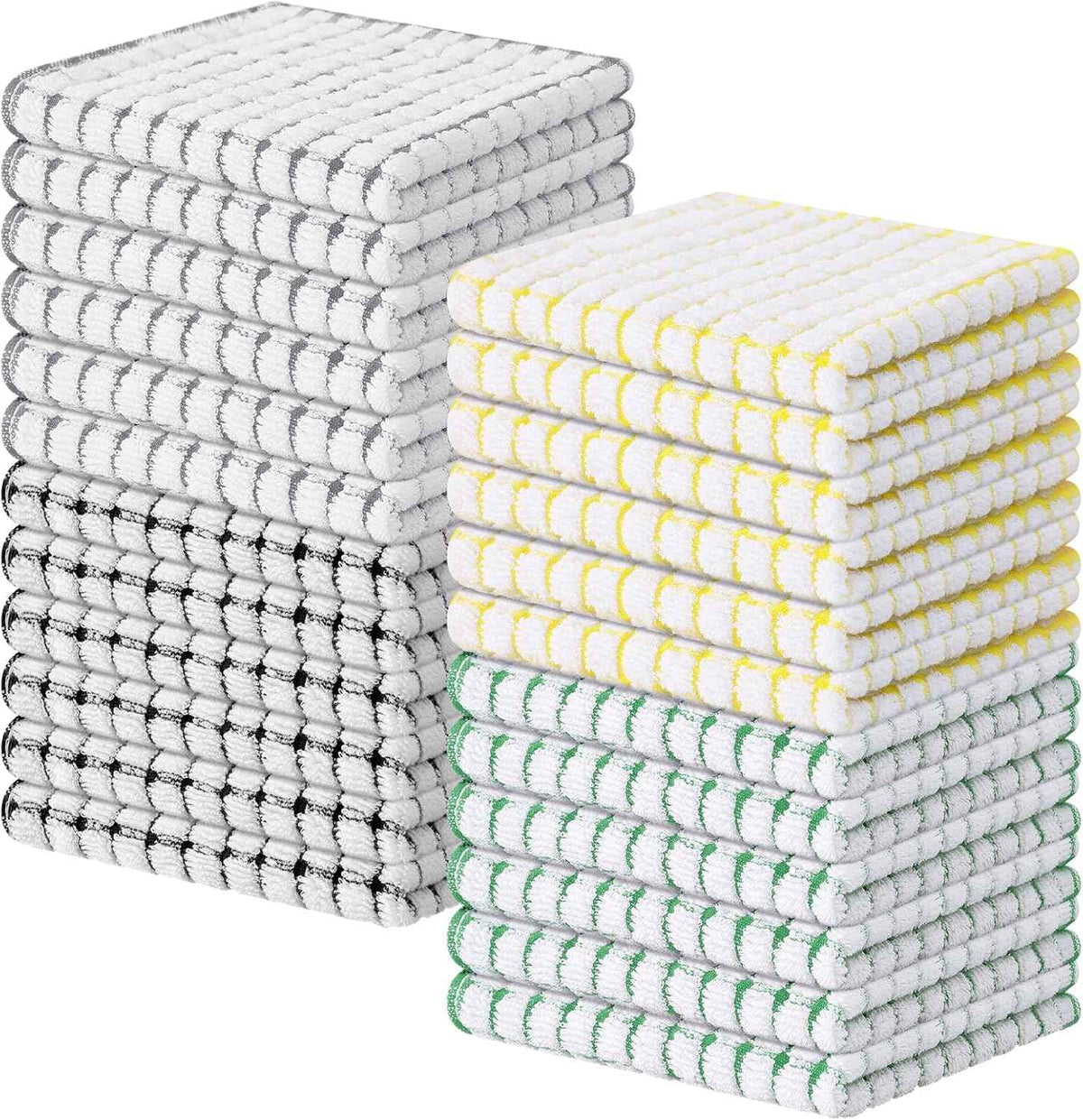 Kitinjoy Cotton 8 Pack Terry Kitchen Dish Cloths, 12 x 12 Inches Super Soft and Absorbent Dish Rags, Quick Drying Dish Towels for Washing Dishes, Mixed Color