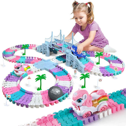 Car Toys for Kids 4-6, 194 PCS Race Car Track with Monster Trucks and Toddler Cars