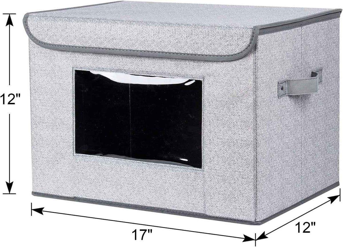 Univivi 4-Pack Large Collapsible Storage Bins with Lids for Home, Office, and Bedroom Organization