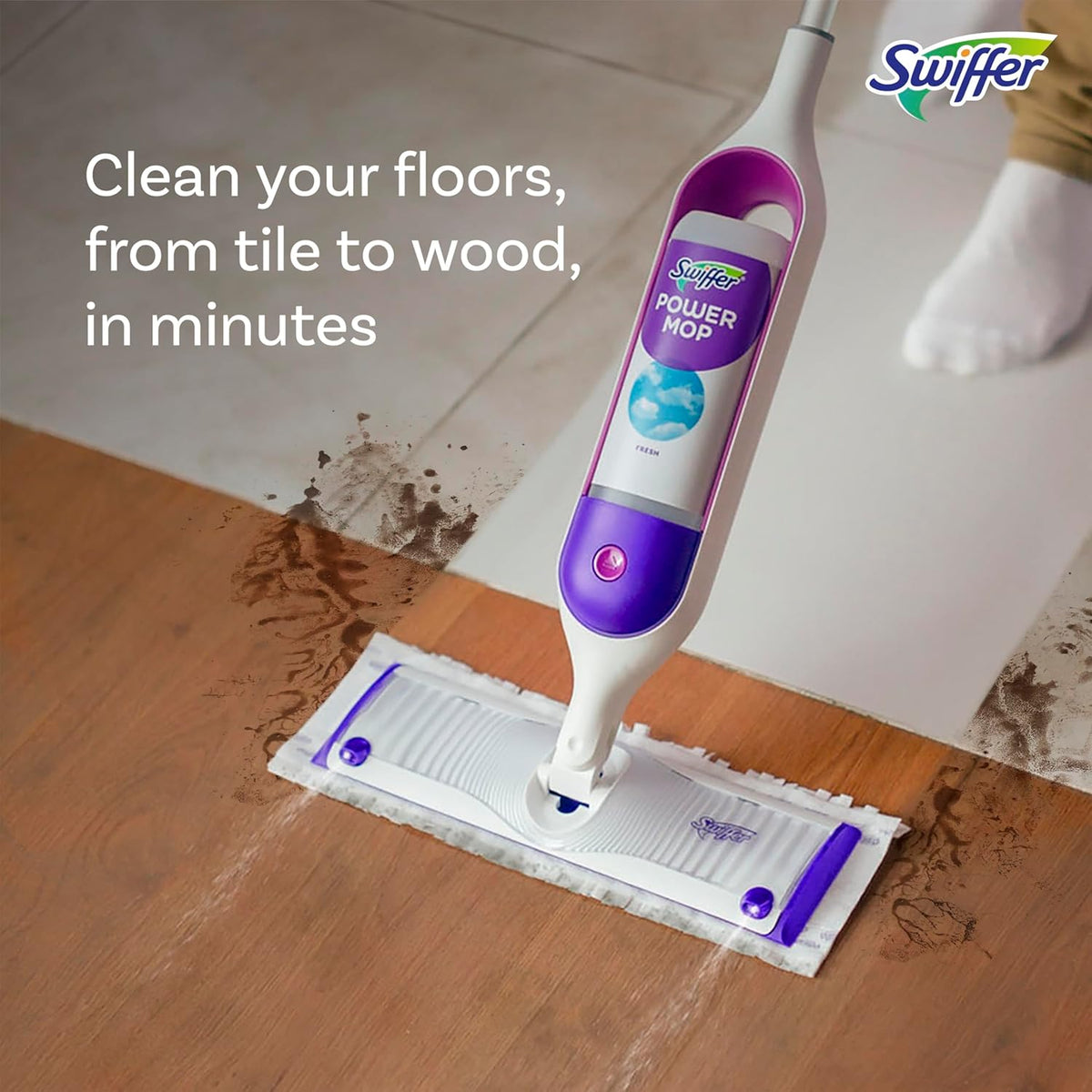 Swiffer PowerMop Multi-Surface Cleaning Kit with Fresh Scent Solution