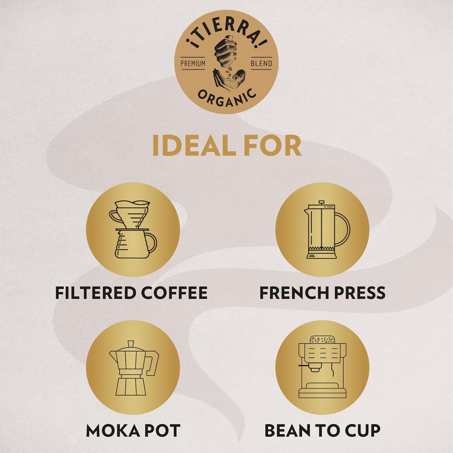 Lavazza ¡Tierra! 100% Arabica Organic Whole Bean Light Roast Coffee, 2.2 lb Bag, Italian Blend