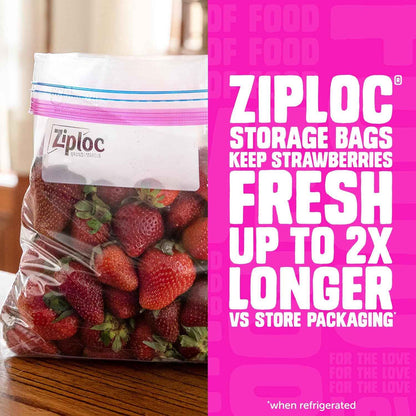 Ziploc Gallon Food Storage Bags with Stand-Up Bottom and Easy Fill Design