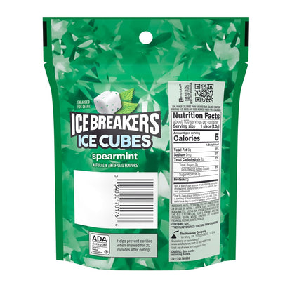 ice breakers spearmint sugar free chewing gum pouch 8.11 oz 100 pieces