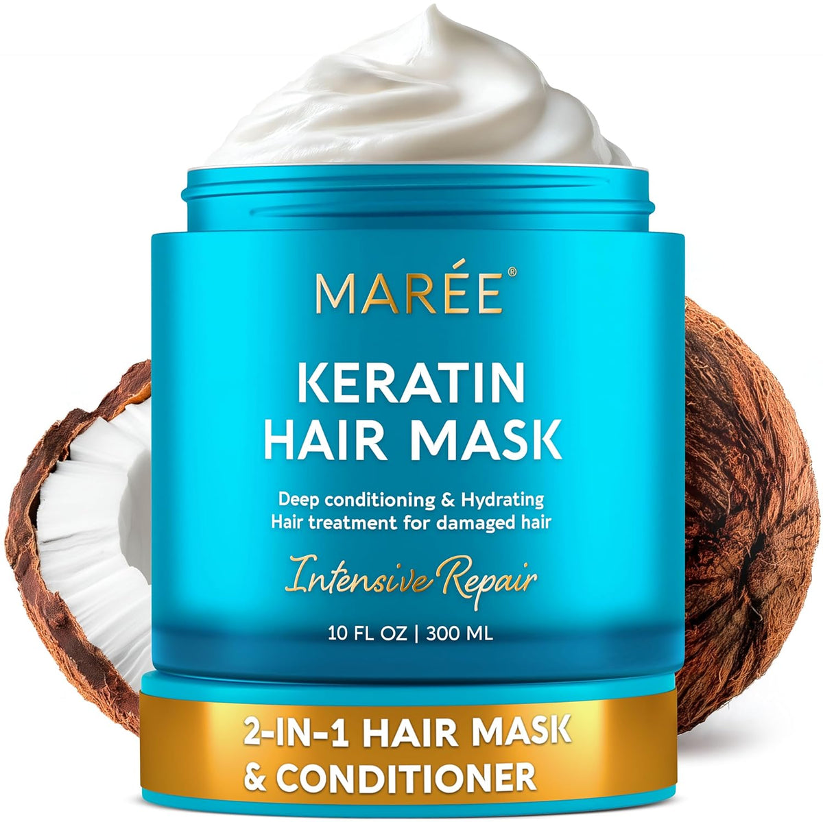 MAREE Deep Conditioning Hair Mask for Damaged Hair Treatment – Keratin Hair Care for Hydrating Growth Repair Moisturizing – Dry Curly Color Refreshing – Tratamiento Mascarilla Para el Cabello Seco