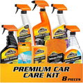 armor all premier car care kit, 8-piece kit, includes car wax, wash kit, glass cleaner, and tire cleaner
