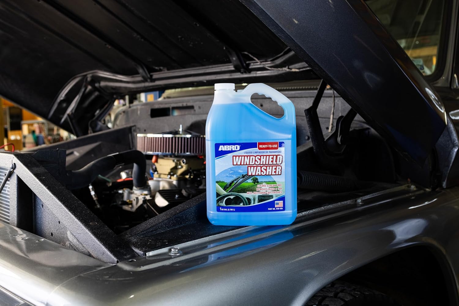 abro windshield washer fluid 1 gallon pre-mixed streak-free cleanliness 2-in-1 bug tar removal