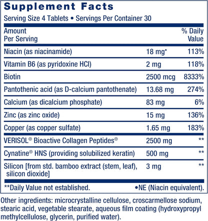 Life Extension Hair, Skin, & Nails- Collagen Plus, 120 Count