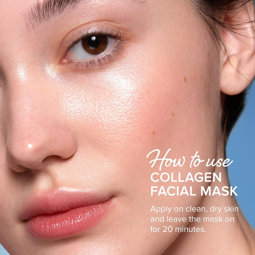 maree collagen facial mask with hyaluronic acid sheet face mask skincare for women 6 count