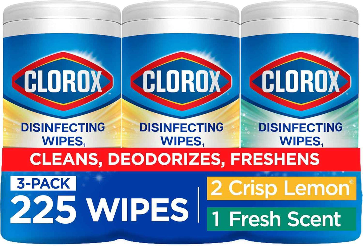 Clorox Disinfecting Cleaning Wipes Variety Pack, 75 Count Each, Pack of 3 (Package May Vary)