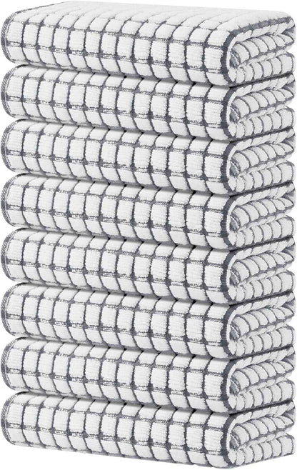 Kitinjoy Cotton 8 Pack Terry Kitchen Dish Cloths, 12 x 12 Inches Super Soft and Absorbent Dish Rags, Quick Drying Dish Towels for Washing Dishes, Mixed Color