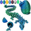12 inch 3d printed dragon easter egg with fall protection and reinforced joints, eco-friendly fidget toy in rainbow color