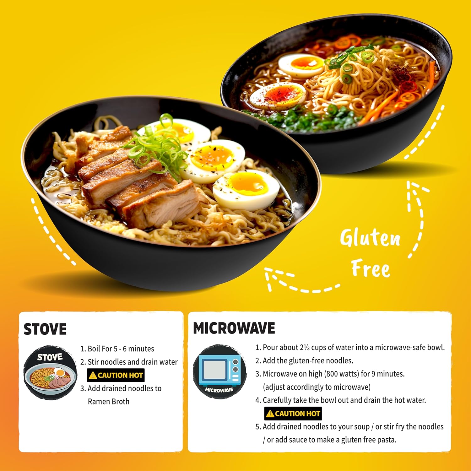 gluten-free brown rice ramen noodles, 10 packs, vegan and low sodium