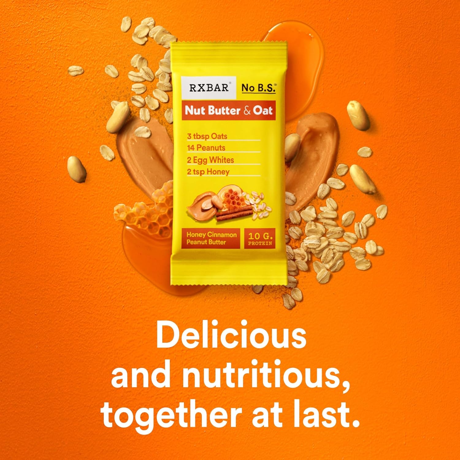 rxbar nut butter and oat honey cinnamon peanut butter protein snack bars 12 count 23.2oz box