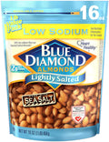 blue diamond lightly salted almonds, 16 oz resealable bag, low sodium snack nuts