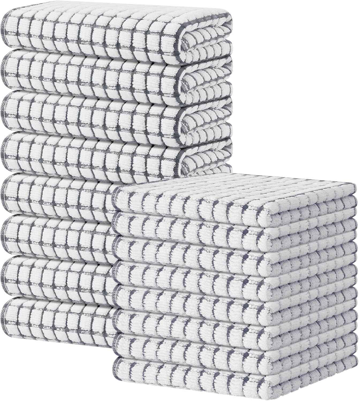 Kitinjoy Cotton 8 Pack Terry Kitchen Dish Cloths, 12 x 12 Inches Super Soft and Absorbent Dish Rags, Quick Drying Dish Towels for Washing Dishes, Mixed Color