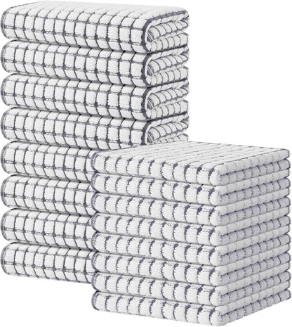 Kitinjoy Cotton 8 Pack Terry Kitchen Dish Cloths, 12 x 12 Inches Super Soft and Absorbent Dish Rags, Quick Drying Dish Towels for Washing Dishes, Mixed Color