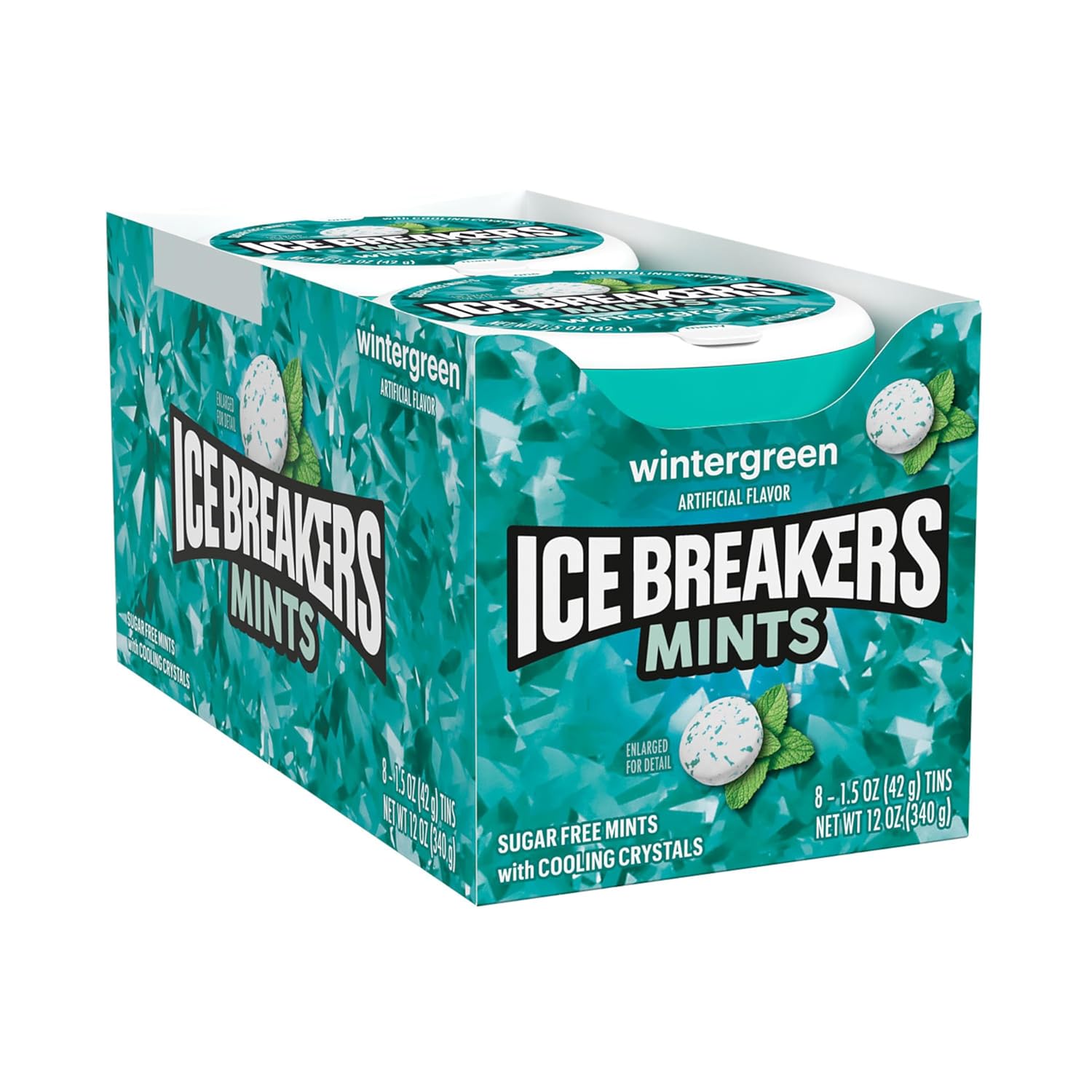 ice breakers wintergreen sugar free mints 1.5 oz 8 count tins for instant refreshment