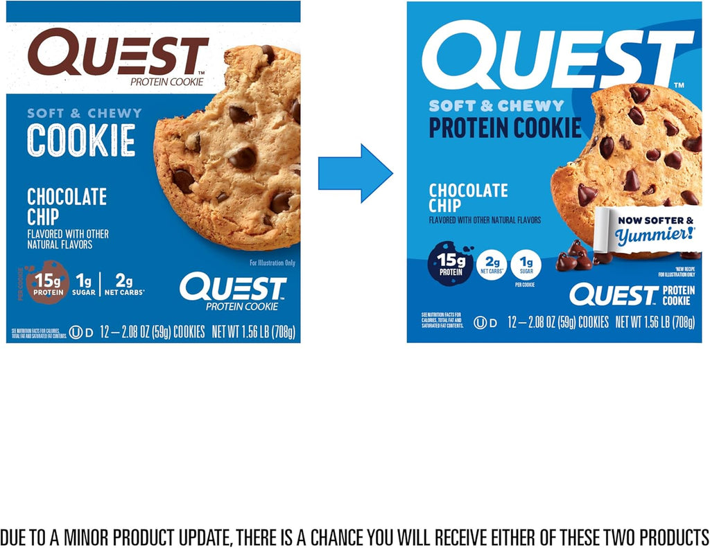 quest nutrition chocolate chip protein cookie 12 count 15g protein keto friendly