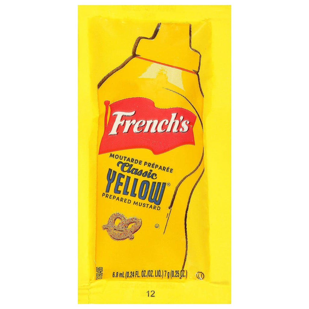French's Classic Yellow Mustard Packets, 500 count, single-serve, gluten-free, dairy-free