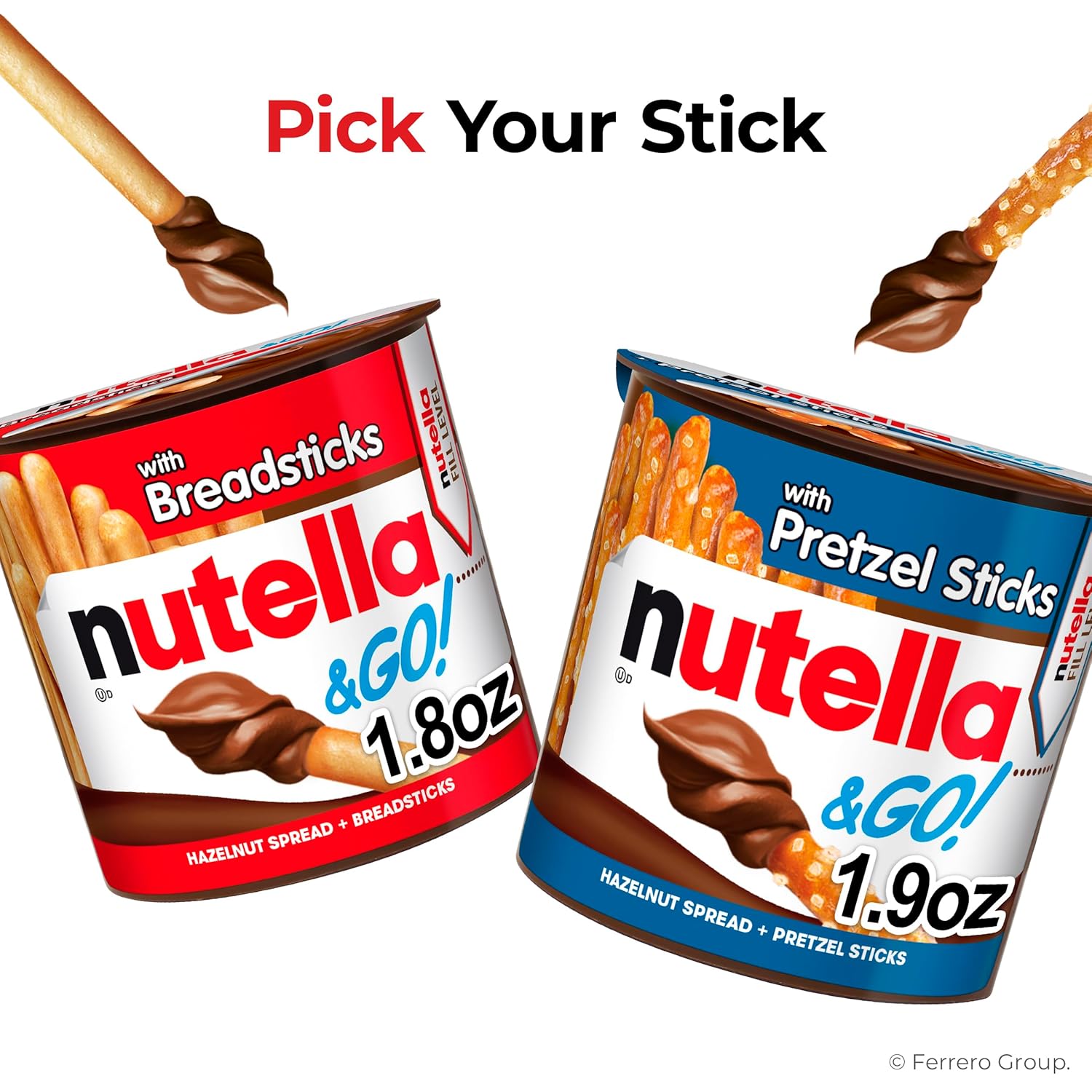 Nutella & GO! Chocolate Hazelnut Spread with Cocoa, 24 snack packs, 1.8 oz each, bulk snack