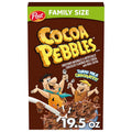 post cocoa pebbles chocolatey kids crunch 19.5 oz family size cereal box gluten free