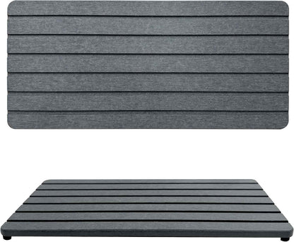 2 PCS Water Absorbent diatomite Coasters, 8.3" x 4" Water Absorbing Stone Tray for Sink, Stone Drying mat for Kitchen Counter, Stone soap Tray Used for Hand Soaps & toiletries & Plants